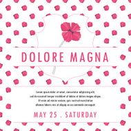 Invitation with delicate poppy buds and flowers vector N2
