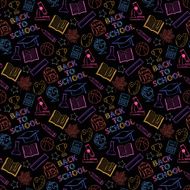 Neon seamless pattern shcool