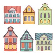 Collection of cute cartoon houses