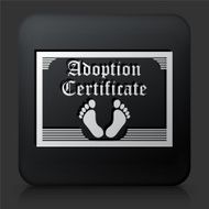Black Square Button with Adoption Papers