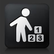 Black Square Button with Building Blocks Icon
