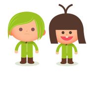 eco-loco character kids think recycle reuse reduce waste