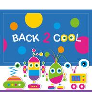 cute robot schoolchildren greeting card N2