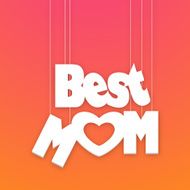 Mother&#039;s Day celebration with hanging text