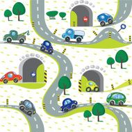 Cars on the road Seamless pattern N6