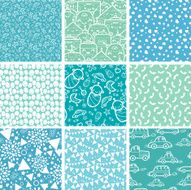 Baby Boy Nine Seamless Patterns Set