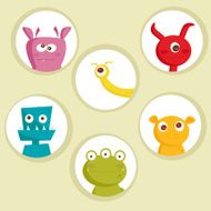 Cute Cartoon Monsters N18