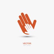 Vector modern hands icon on white background