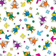 seamless Robot pattern cartoon vector illustration N2