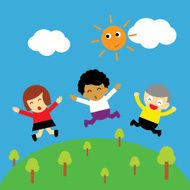 friendship in summer vector cartoon