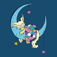 Cute dog sleeps on the Moon N2