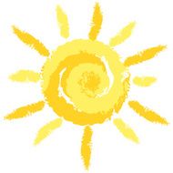 Isolated Cute Crayon Sun Vector Image