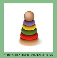 Colorful wooden pyramid Series-Realistic vintage toys