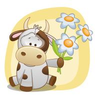 Cow with flowers N3