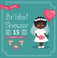 Bridal Shower invitation Mulatto baby bride floral element