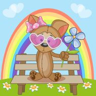 Dog with flower