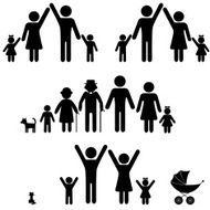 People silhouette family icon Person vector woman man