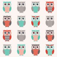 seamless owls cartoon pattern N5