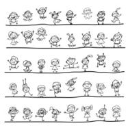 hand drawing cartoon character happy kids N14