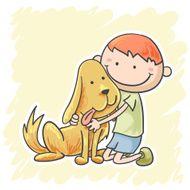 Little boy and his dog