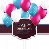Birthday card with balloons and birthday text N8