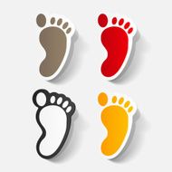 Paper clipped sticker Footprint symbol N17