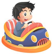 Child riding in a bumpcar