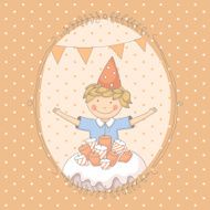 Cute colorful birthday card with a young boy N2