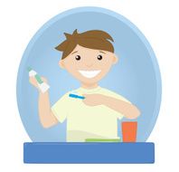 Boy Brushing His Teeth N11