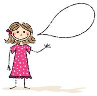 Girl with speech bubble