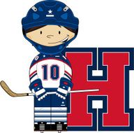 Ice Hockey Boy Learning Letter H N11