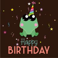 Cute Happy Birthday Card Template Editable N14