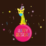 Cute Happy Birthday Card Template Editable N17