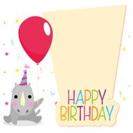 Cute Happy Birthday Card Template Editable N18