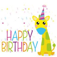 Cute Happy Birthday Card Template Editable N19