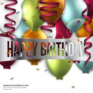 Vector birthday card with balloons and text N10