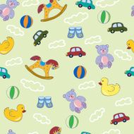 seamless pattern with baby toys N5