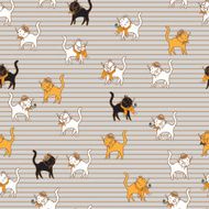 colorful cats seamless pattern pets vector illustration for kids design N2