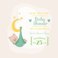 Baby Shower Card - Bear on the Moon N2