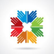 Teamwork symbol Multicolored hands N2