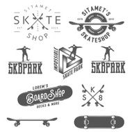 Set of skateboarding labels badges and design elements