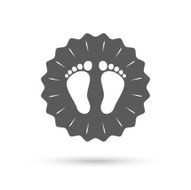 Child pair of footprint sign icon Barefoot N10