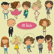 set with cute kids