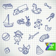 Set Of Different Cartoon Vector Toys N2