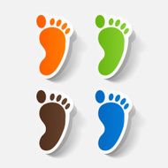 Paper clipped sticker Footprint symbol N19