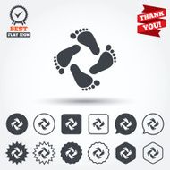 Baby footprints icon Child barefoot steps N8