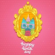 Happy Birthday greeting background with an owl N7