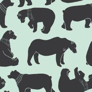 Bears seamless pattern in vector N12
