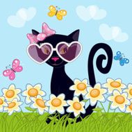 Cat with flowers N6