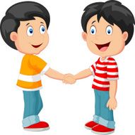 Little boys holding hand